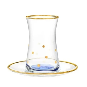 سرویس چای خوری 12 پارچه مادام کوکو مدل Points Dorés Gold