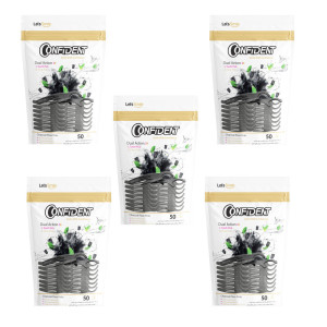 نخ دندان کانفیدنت مدل Charcoal50 پنج بسته 50 عددی