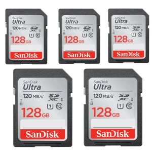 کارت حافظه SDXC سن دیسک مدل Ultra کلاس 10 استاندارد UHS-I U1 سرعت 120MBps ظرفیت 128 گیگابایت بسته 5عددی