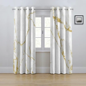 پرده مدل پانچی طرح ماربل سایز 280x145 سانتی متر
