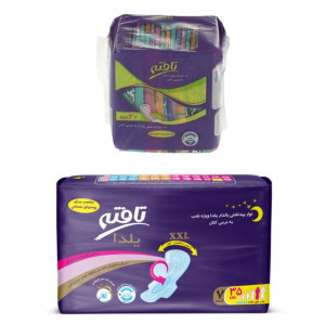نوار بهداشتی تافته مدل یلدا بسته 7 عددی به همراه پد روزانه تافته مدل کتان بسته 20 عددی