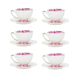 سرویس چای خوری 12 پارچه 6 نفره شاهین مدل dantella f
