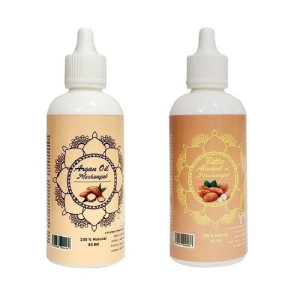 روغن تقویت کننده مو ، مژه و ابرو مرهم یاب مدل بادام تلخ و آرگان حجم 80 میلی لیتر مجموعه 2 عددی