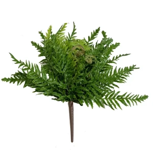 گل مصنوعی بوته سرخس سوزنی با نصب رومیزی، دیواری، آویزی و ایستاده، مناسب فضای باز و داخلی، ابعاد 10×10×8 سانتی‌متر، وزن 100 گرم