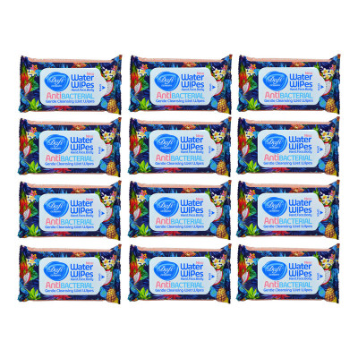 دستمال مرطوب دافی مدل Anti bacterial کد 1 بسته 12 عددی