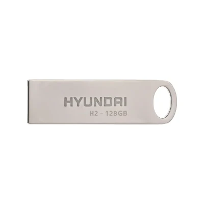 فلش مموری هیوندای مدل H2 ظرفیت 128 گیگابایت با رابط USB 3.2، سرعت خواندن 100 مگابایت بر ثانیه، ضد آب، ضد ضربه، ضد اثر انگشت و مقاوم در برابر گرد و غبار و لرزش