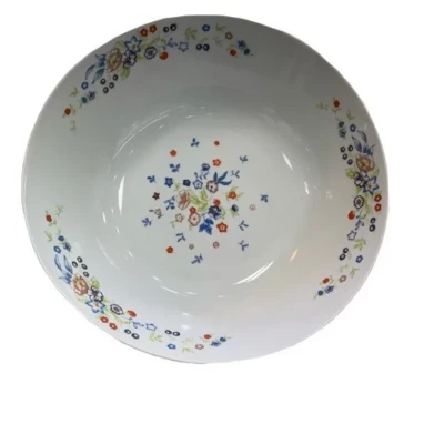 کاسه سالاد طرح ویکتوریا چینی دایره‌ای با قطر 23 سانتی‌متر و عمق 10 سانتی‌متر، مناسب سرو غذاهای سرد و گرم، شستشو با دست و ماشین ظرفشویی