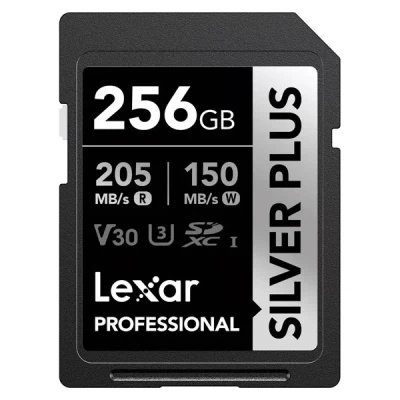 کارت حافظه SDXC لکسار مدل SILVER PLUS کلاس 10 استاندارد ظرفیت 256 گیگابایت سرعت 205MBps