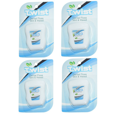 نخ دندان تویست مدل Mint And Waxed بسته 4 عددی