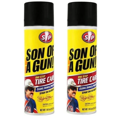 اسپری تمیز کننده لاستیک خودرو اس تی پی کد stp3 حجم 595 میلی لیتر بسته 2 عددی