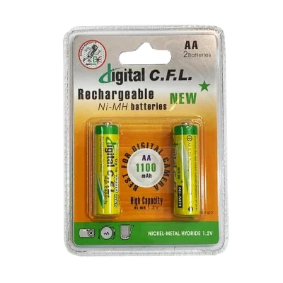 باتری قلمی قابل شارژ سی.اف.ال مدل 1100mAh بسته 2 عددی