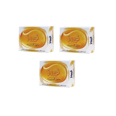 صابون بچه فیروز مدل گلیسیرینه وزن 75 گرم بسته 3 عددی