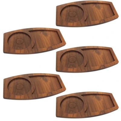 تخته سرو دکوماتوس مدل رز کد ZL2 از جنس MDF، قطر 9 میلی‌متر، مناسب سرو قهوه و چای همراه کیک و شیرینی، شستشو با دست، بسته 5 عددی