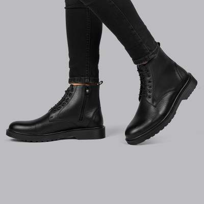 نیم بوت مردانه چرم عطارد مدل چرم طبیعی کد SH25
