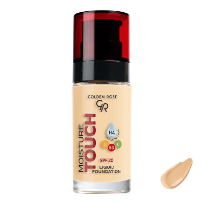 کرم پودر مایع SPF20 گلدن رز مدل Moisture Touch مناسب برای انواع پوست شماره 103 حجم 30 میلی لیتر