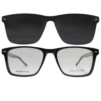 فریم عینک طبی مربعی مردانه مدل 9512 مناسب برای انواع فرم صورت به همراه کاور آفتابی بسته 2 عددی