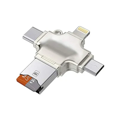 مبدل microSD OTG به USB USB-C microUSB لایتنینگ مدل PM- Connection Kit