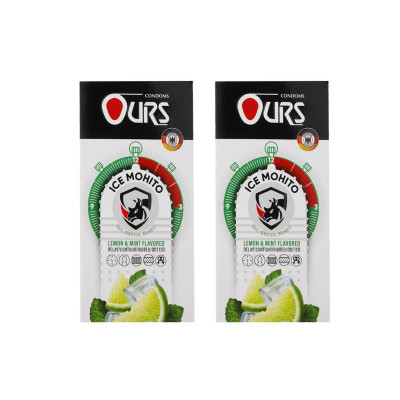کاندوم خاردار و تاخیری  اورز مدل ICE MOHITO دو بسته 12 عددی