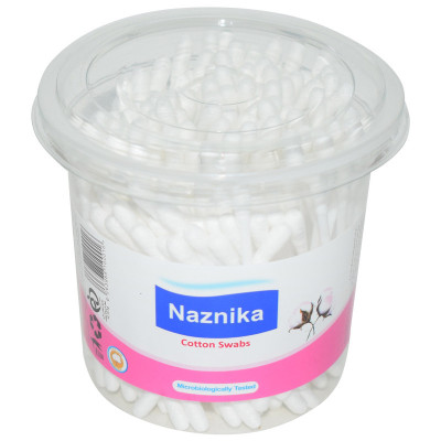 گوش پاک کن نازنیکا مدل Cotton Swabs بسته 200 عددی