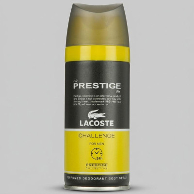 اسپری خوشبو کننده بدن مردانه پرستیژ مدل Lacoste Challenge حجم 150 میلی لیتر