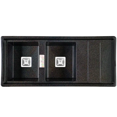 سینک ظرفشویی گرانیت توکار دو لگنه مدل 120MAK