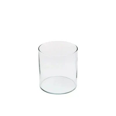 گلدان دکوری شیشه‌ای رومیزی استوانه‌ای کد 0810 مناسب گل‌های آپارتمانی با ابعاد 8×8×10 سانتی‌متر و وزن 142 گرم