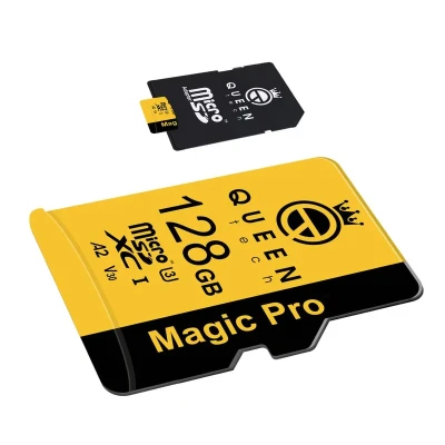کارت حافظه Micro SD XC کوئین تک مدل A2-V30-633X کلاس 10 استاندارد UHS-l U3 سرعت 95MBps ظرفیت 128 گیگابایت به همراه آداپتور SD