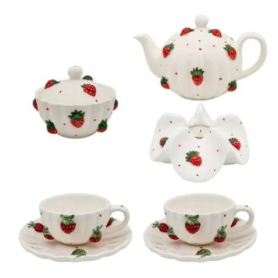 سرویس چای خوری 9 پارچه 2 نفره مدل صدفی کد 2411xtot