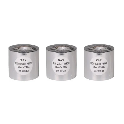 ریبون پرینتر لیبل زن مدل Wax 60mm x 300m بسته 3 عددی