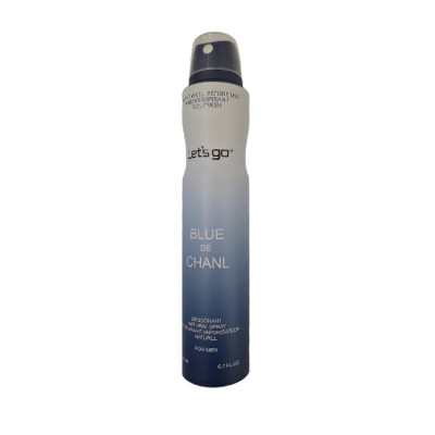 اسپری دئودورانت مردانه لتس گو مدل blue de chanel  حجم 200 میلی لیتر