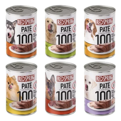کنسرو غذای سگ رداسپرینگ مدل Pate Pack با طعم بره، مرغ، سیرابی، جگر و گوساله  وزن 2.4 کیلوگرم بسته 6 عددی