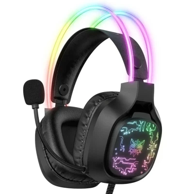 هدست گیمینگ Onikuma مدل X22 بدون قابلیت نویز کنسلینگ، درگاه USB، دارای نورپردازی RGB، امپدانس 32 اهم