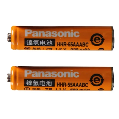 باتری نیم قلمی قابل شارژ پاناسونیک مدل HHR-55AAABC ظرفیت 550 میلی آمپر ساعت بسته 2 عددی