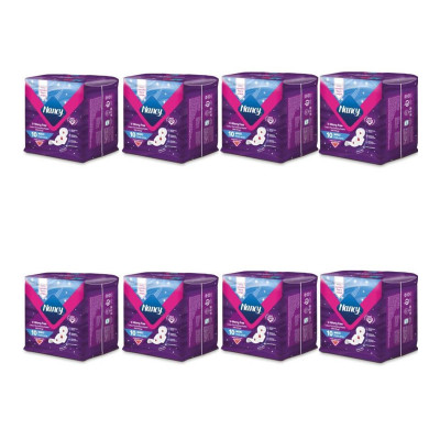 نوار بهداشتی بالدار نازک ضد حساسیت شب و روز نانسی مدل ماکسی با جذب خیلی زیاد سایز خیلی بزرگ هشت بسته 10 عددی