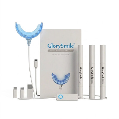 کیت بلیچینگ سفیدکننده دندان گلوری اسمایل مدل GS-001W به همراه قلم ژل سفید کننده بسته 4 عددی