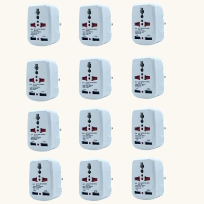 مبدل برق مدل 2USB-1500MA بسته 12 عددی