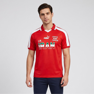 پولوشرت آستین کوتاه ورزشی مردانه مدل کیت دوم ایران جام جهانی کد 1998 - 02