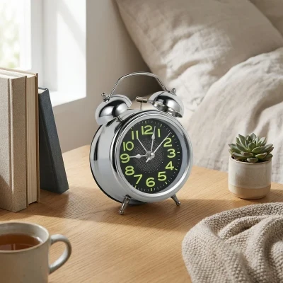 ساعت رومیزی مدل زنگ دار فلزی 104