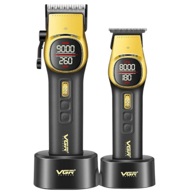 ماشین اصلاح موی سر و صورت شارژی وی جی ار مدل V-885 S2 مجموعه 2 عددی