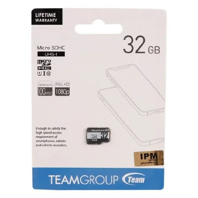 کارت حافظه microSDHC تیم گروپ مدل IPM کلاس 10 استاندارد UHS-I U1 سرعت 100MBps ظرفیت 32 گیگابایت