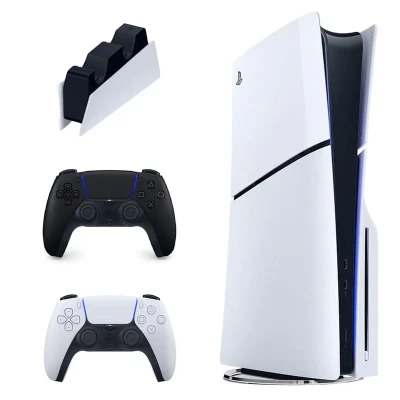 کنسول بازی سونی مدل PlayStation 5 Slim ظرفیت 1 ترابایت ریجن CFI-2116 اروپا به همراه دسته اضافی و پایه شارژر
