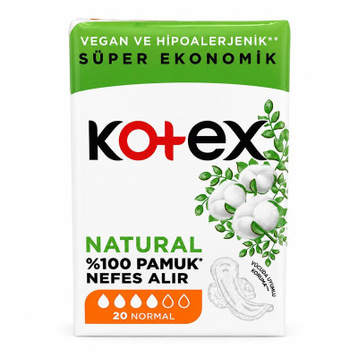 نوار بهداشتی مشبک  متوسط ضد حساسیت روز و شب کوتکس مدل Natural سایز متوسط بسته 20 عددی