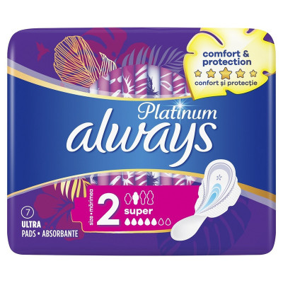 نوار بهداشتی الویز مدل  super platinum بسته 7 عددی