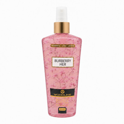بادی اسپلش زنانه وودلایک مدل Burberry Her حجم 250 میلی‌لیتر