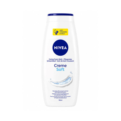 شامپو بدن نیوآ مدل Creme Soft با رایحه روغن بادام مناسب برای انواع پوست حجم 750 میلی لیتر