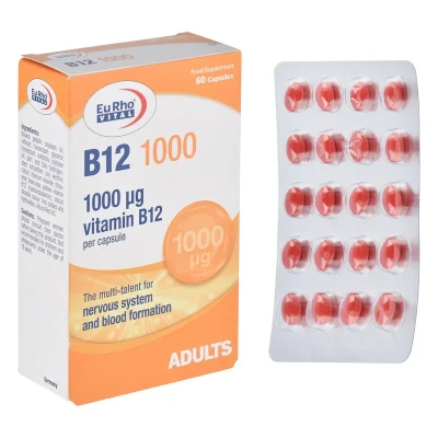 کپسول ویتامین ب 12 یوروویتال - 1000میلی گرم بسته 60 عددی
