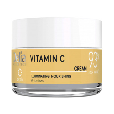 کرم روشن‌کننده روز صورت دلیا مدل Vitamin C مناسب برای انواع پوست حجم 50 میلی‌لیتر