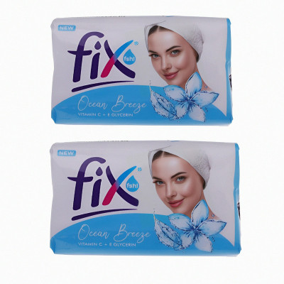 صابون شستشو صورت و بدن فیکس مدل Ocean Breeze مناسب برای انواع پوست وزن 90 گرم بسته 2 عددی