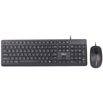 کیبورد و ماوس هترون مدل HKC215، سوییچ ممبران، Full-size