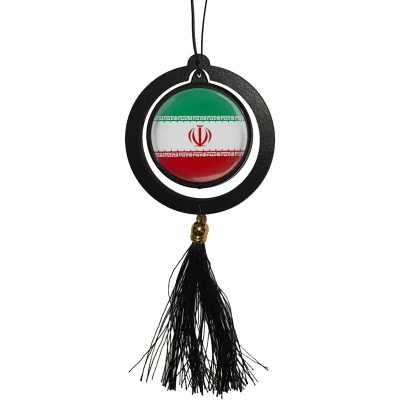 آویز تزئینی خودرو مدل دوطرفه طرح ایران کد 343